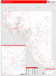 El Paso County Wall Map Red Line Style